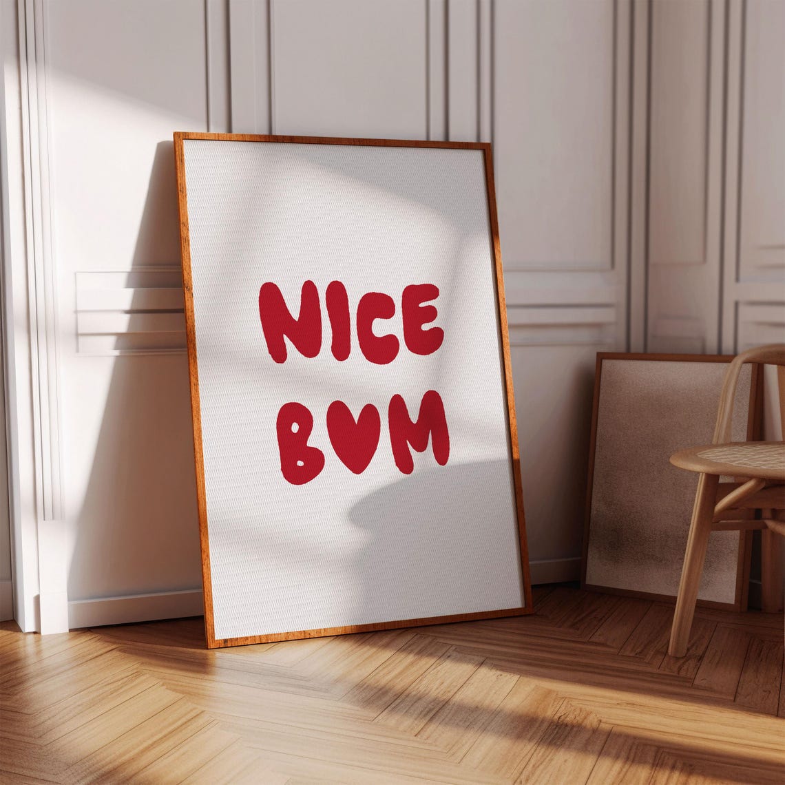 Nice Bum Funny Red Bubble Letter Poster Cheeky Bathroom Humor - Image 2
