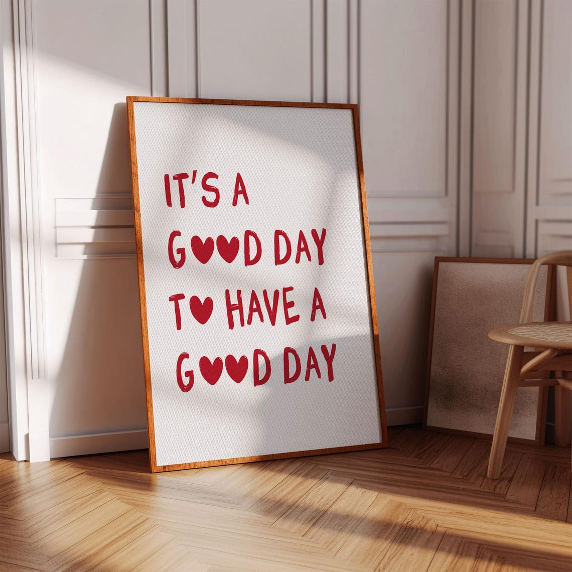 Its a Good Day to Have a Good Day Red Heart Quote Decor Poster
