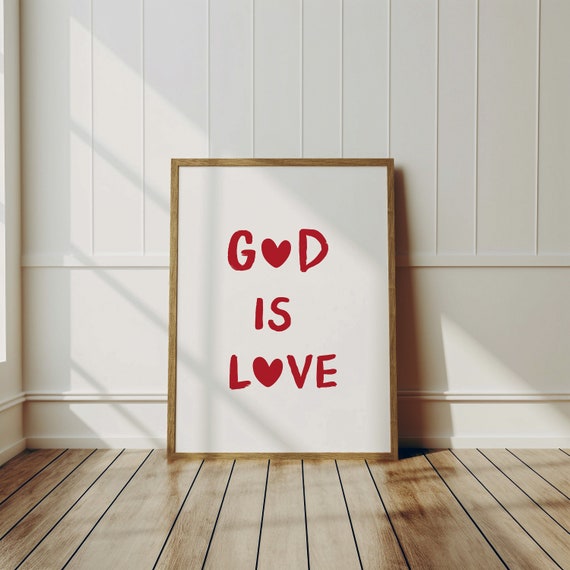 God Is Love Christian Wall Art Bible Verse Wall Art Scripture Wall Art Modern Christian Home Decor Art Christian Prints Christian Gifts