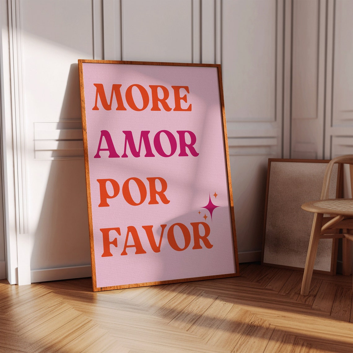 More Amor Por Favor Poster Preppy Apartment Decor Pink Trendy Wall Print Spanish Love Quote Poster Teenage Girls Room Decor - Image 2