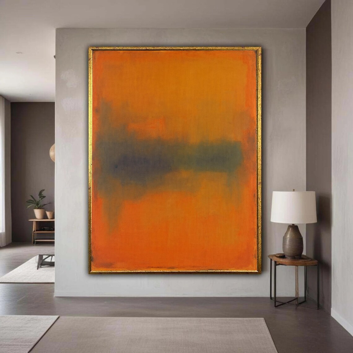 Orange and Gray Abstract Color Block Rothko Inspired Modern Art Poster