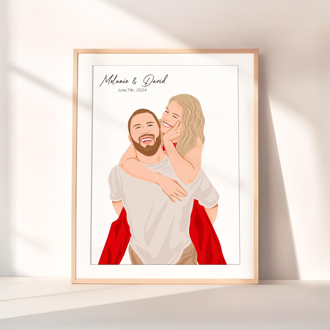 Couple Illustration Custom Faceless Portrait