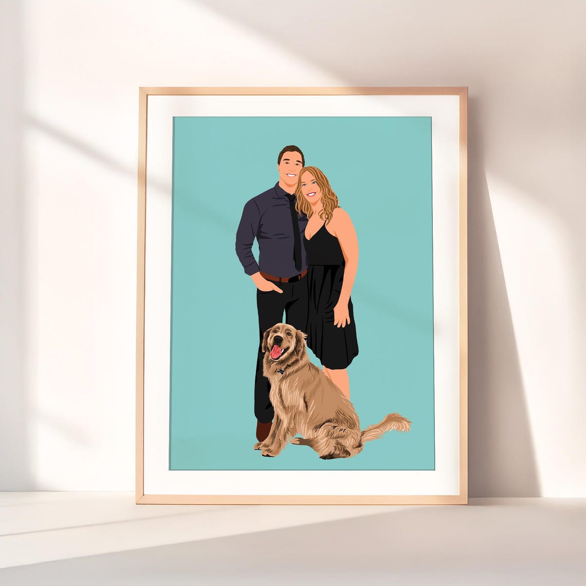 Custom Cowboy Couple Portrait Illustration Western Dance Gift Poster - Image 2