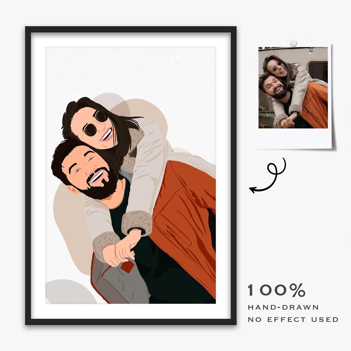Couple Illustration Custom Faceless Portrait - Image 3