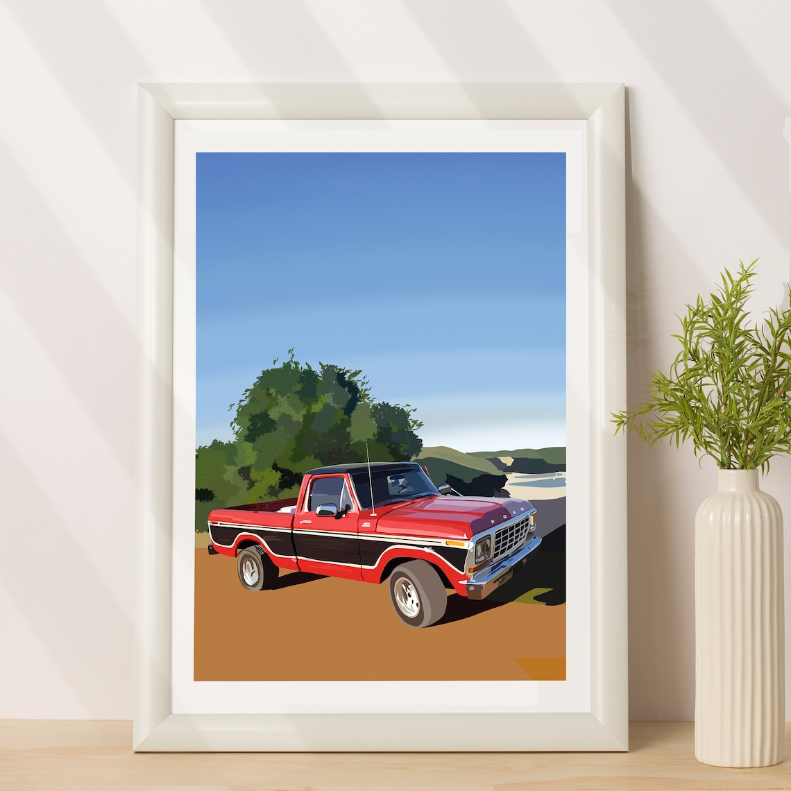 Custom Car Portrait Art Print, Gift for Car Lovers