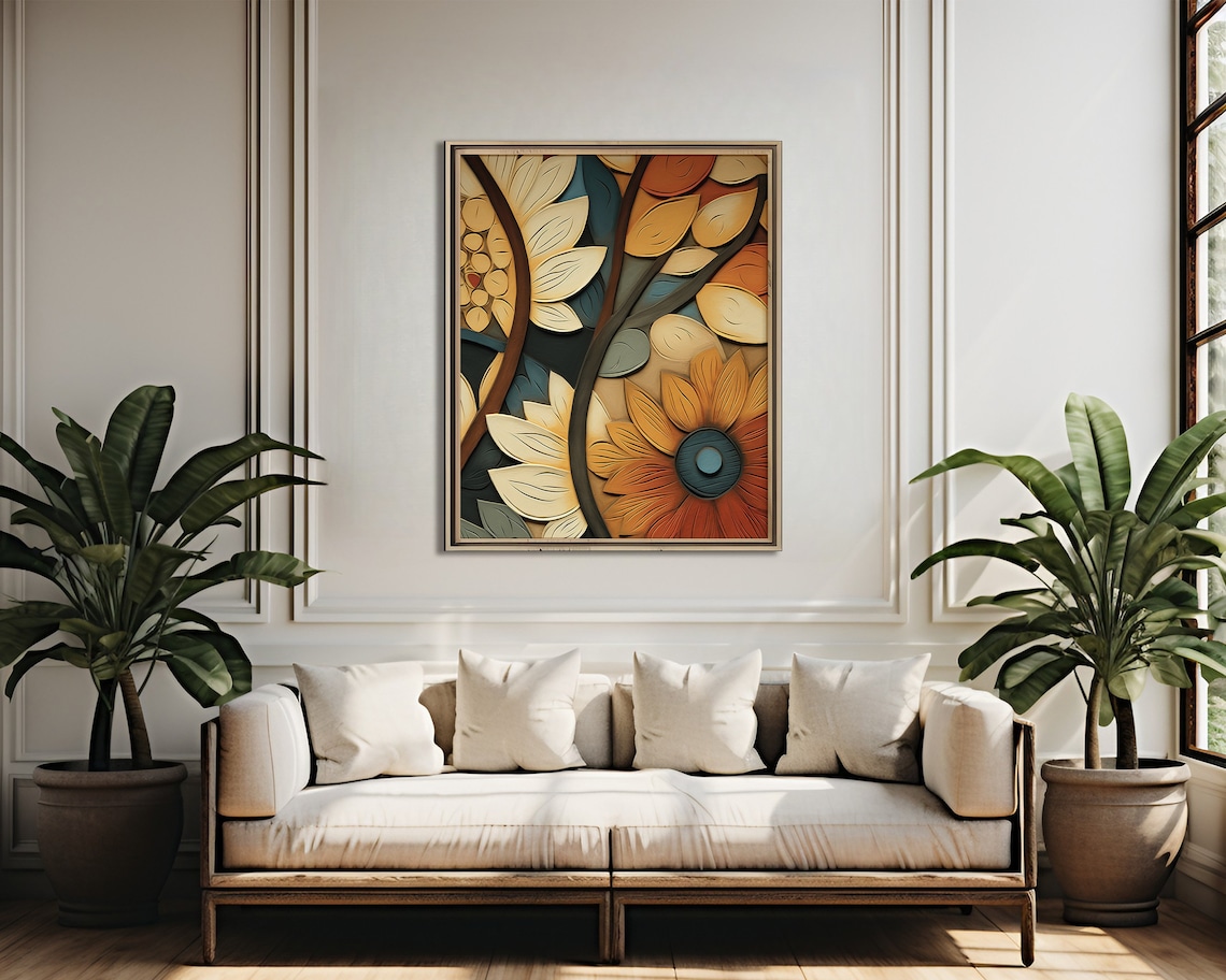 Abstract Sunflower Boho Botanical Poster Print - Image 4