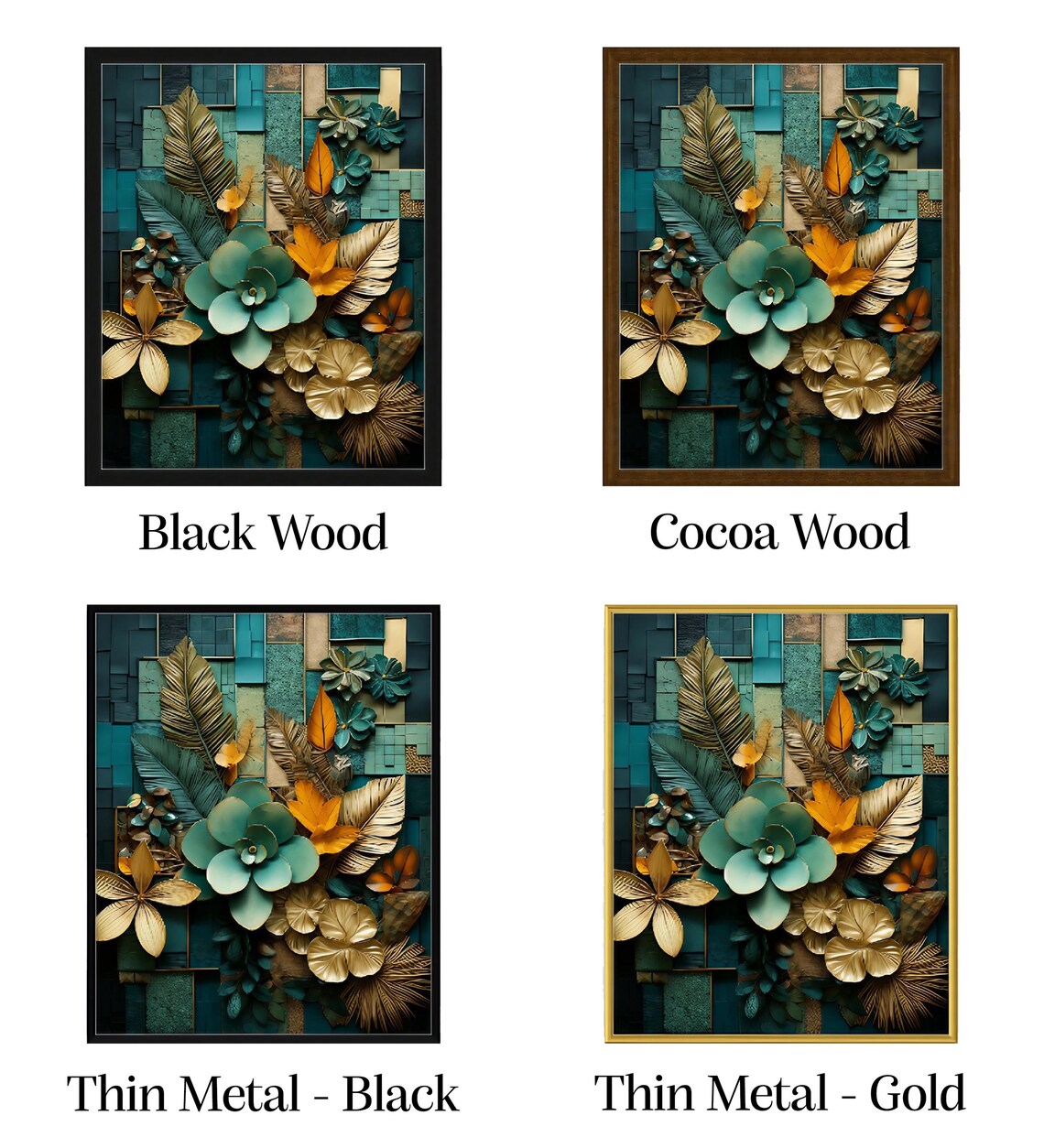 Boho Botanical Floral Art Print, Organic Textures - Image 4