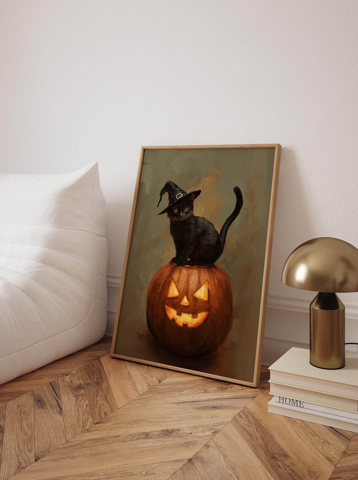 Cute Black Cat Halloween Vintage, Cat In Pumpkin - Image 3
