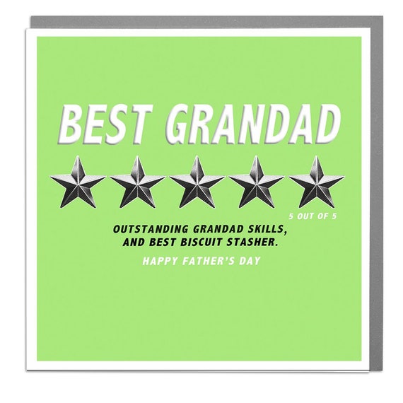 Grandad Five Star Happy Fathers Day Card