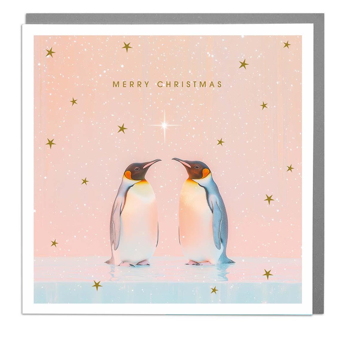 Two Penguins Merry Christmas Card