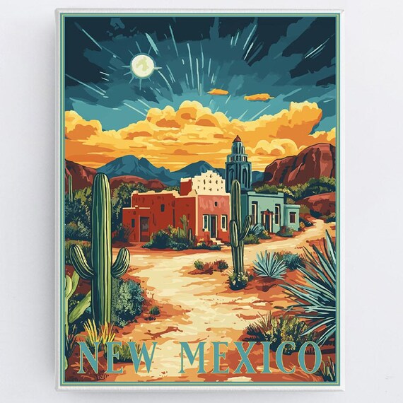 New Mexico Travel Poster Vintage Style Posterhome Wall Art Vacation Home State Souvenir Frame Not Included