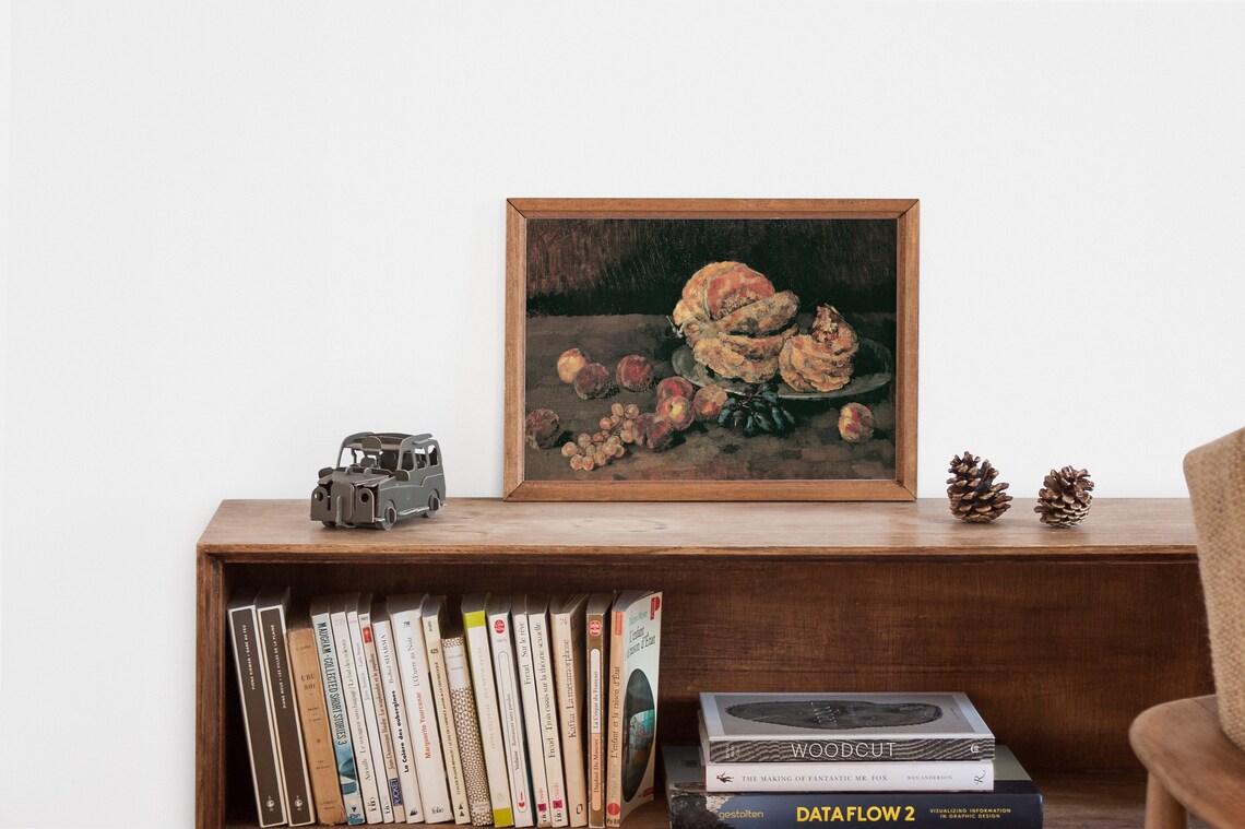 Vintage Fall Pumpkin Art Print, Moody Autumn Rustic - Image 2