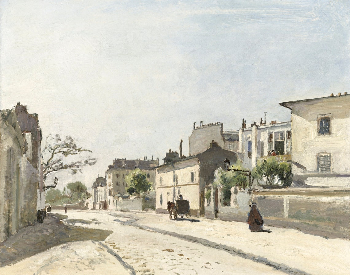 Neutral Art Print Vintage European Wall Art Cityscape Print Antique Painting Landscape Wall Art Vintage Country Print Art - Image 3