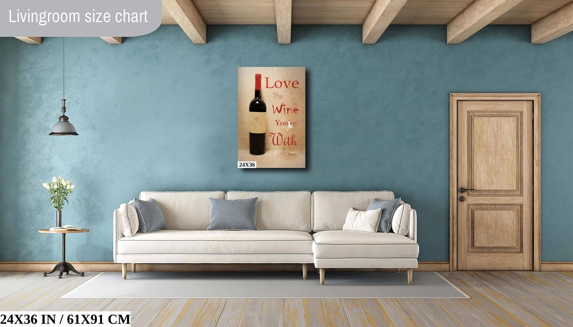 Love The Wine Youre With Red Bottle Quote Kitchen Wall Art Poster - Image 5