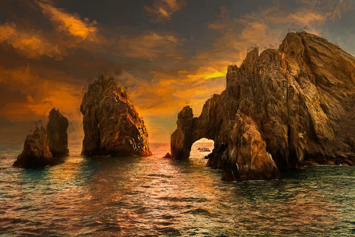 Cabo San Lucas Arch, Lands End Travel Poster Print
