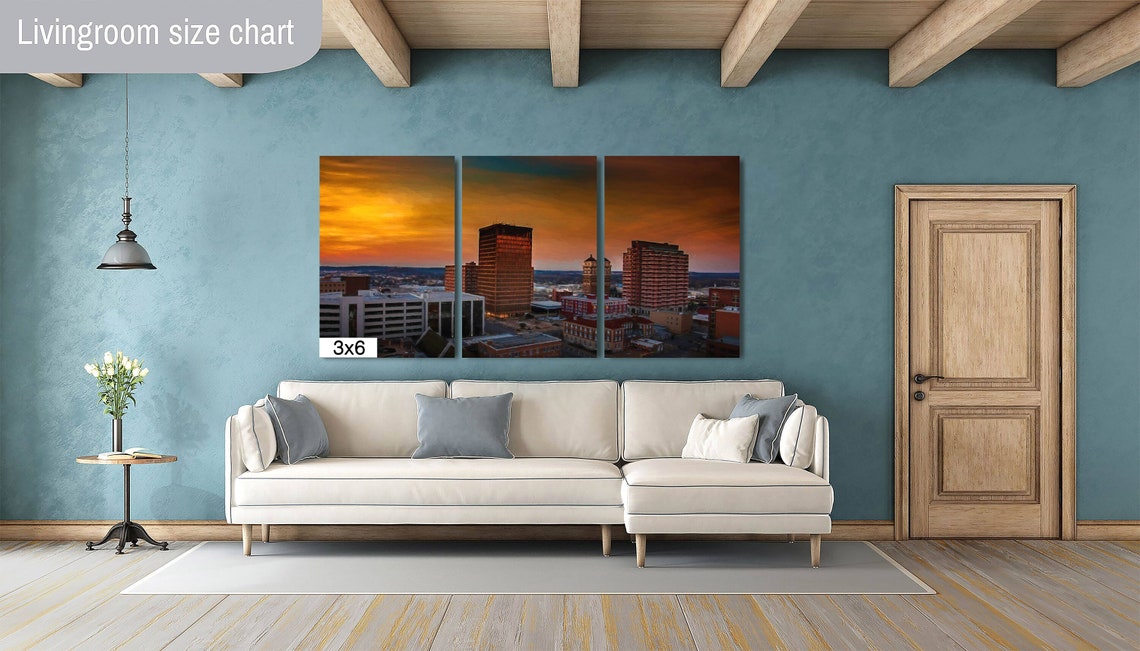 Bartlesville Oklahoma Skyline at Sunset Painterly Downtown Poster - Image 2
