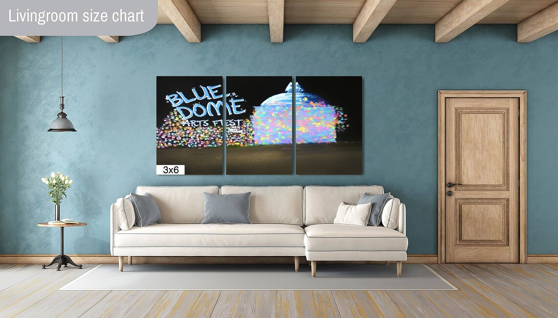 Tulsa Blue Dome Arts Fest Mural Night Handprint Street Art Poster - Image 3