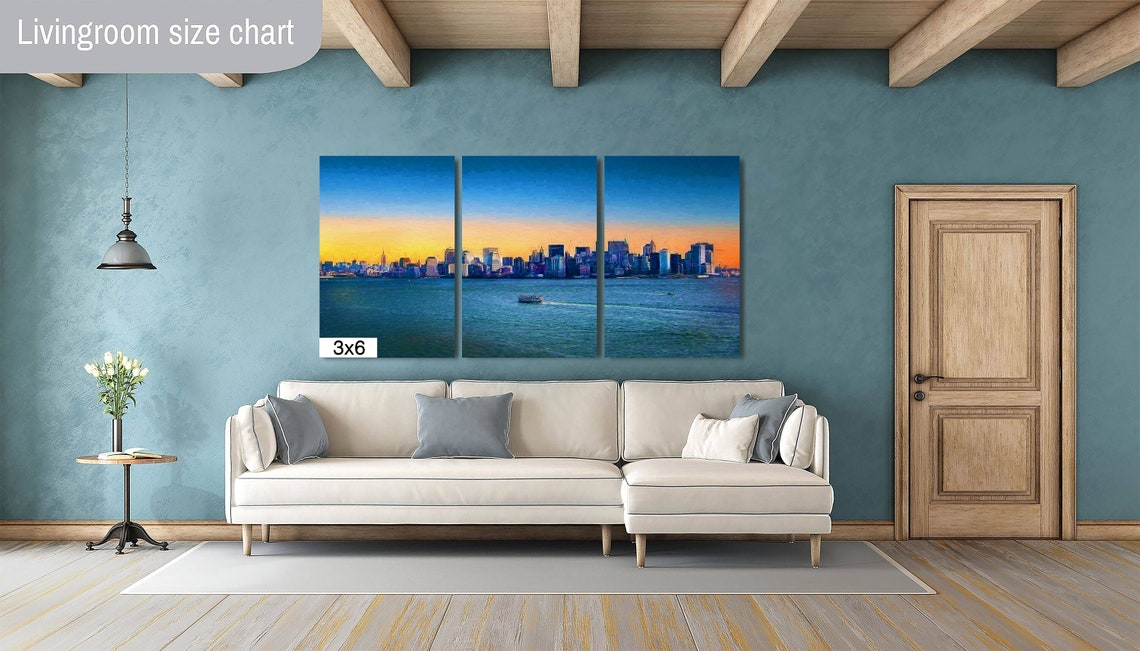 New York City Manhattan Skyline Sunset Ferry on the Hudson Poster - Image 2