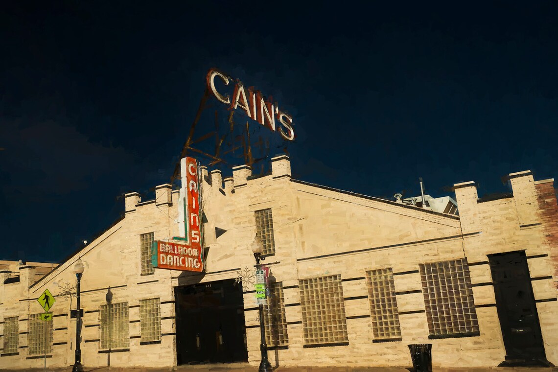 Cains Ballroom Tulsa Historic Neon Sign Vintage Facade Poster