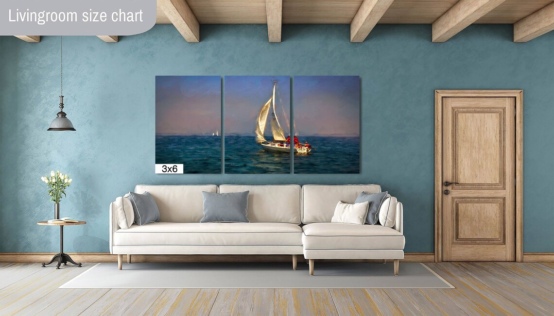 Sailboat Wall Art Coastal Art Sailboat Print Sailboat Sailboat Art Sailing Art Print Sailboat Painting Seascape Print - Image 2
