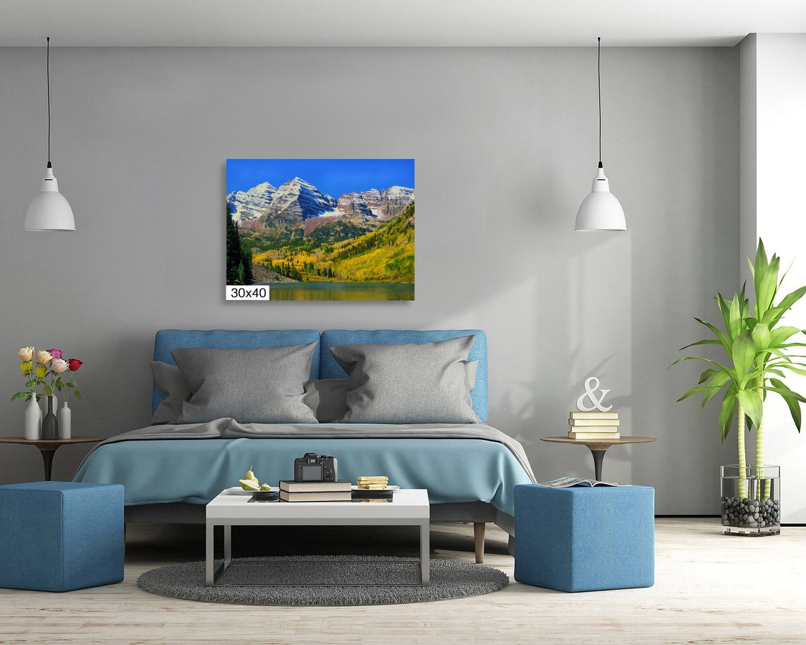 Maroon Bells Snow Capped Peaks with Golden Aspens Fall Travel Poster - Image 5