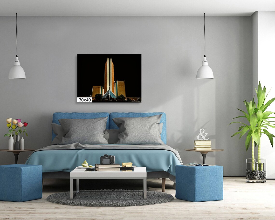 Tulsa CityPlex Towers Lit at Night Modern Architecture Poster - Image 5