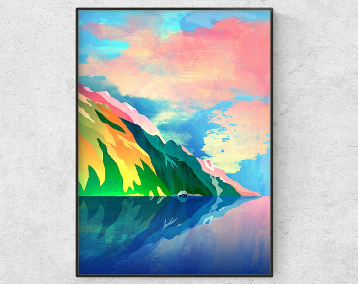 Crystal Clear Waters of Alpine Lake Art Print