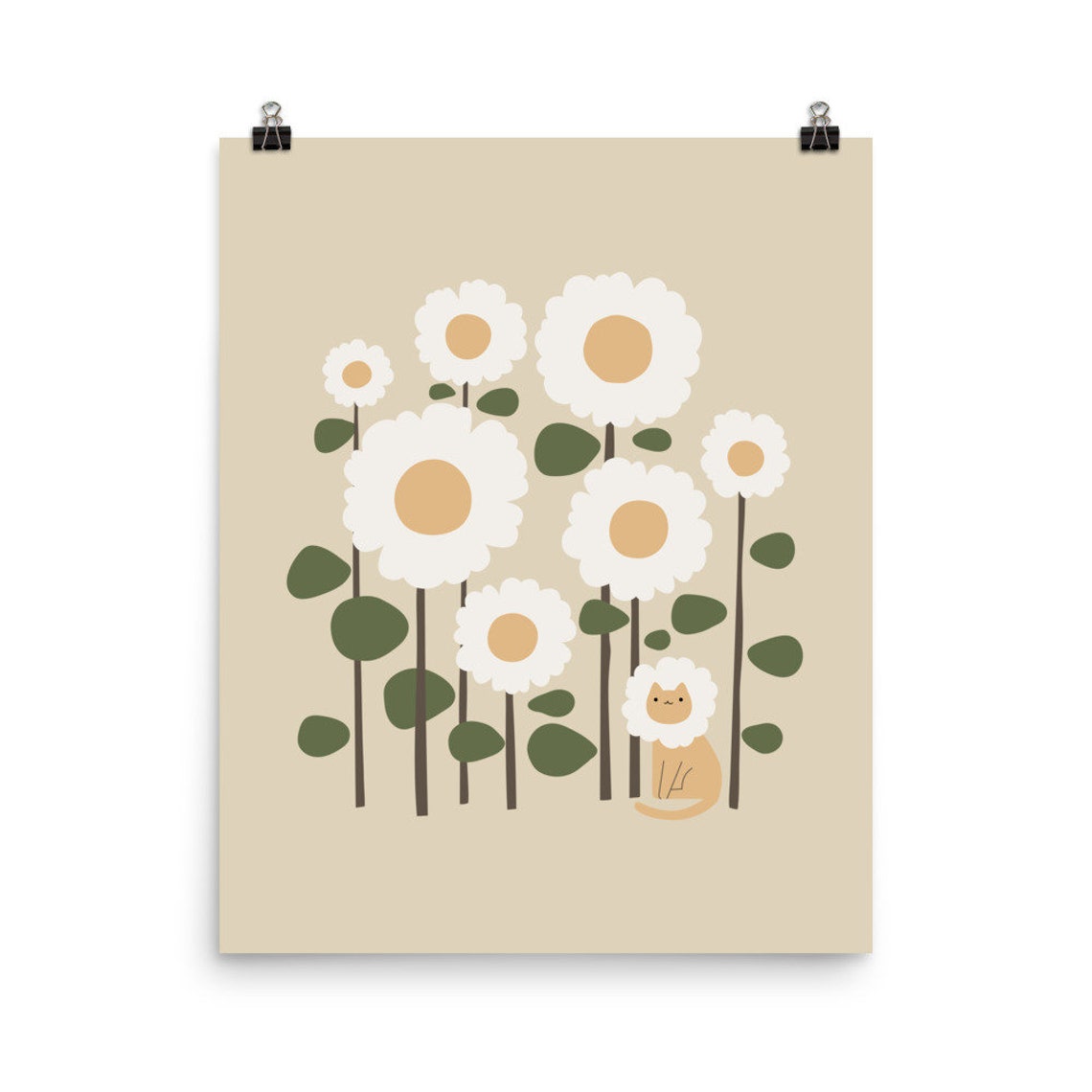 Cat And Plant Catmouflage Art Print