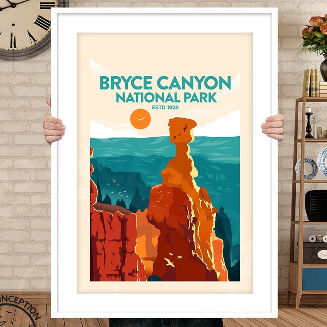 Bryce Canyon Utah Travel Poster, National Park Print