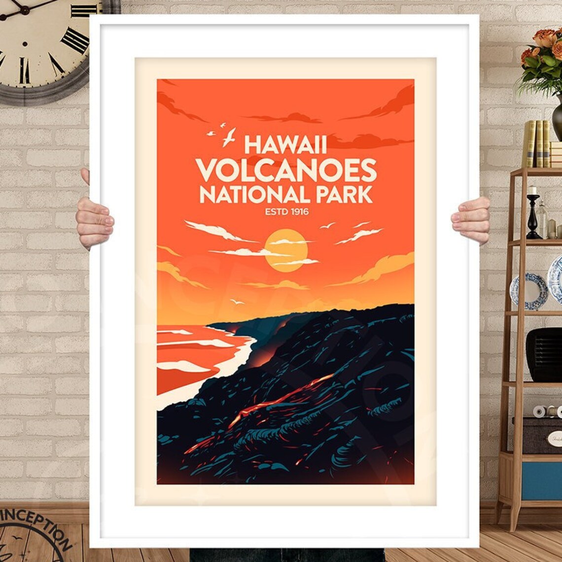 Hawaii Volcanoes National Park Travel Poster