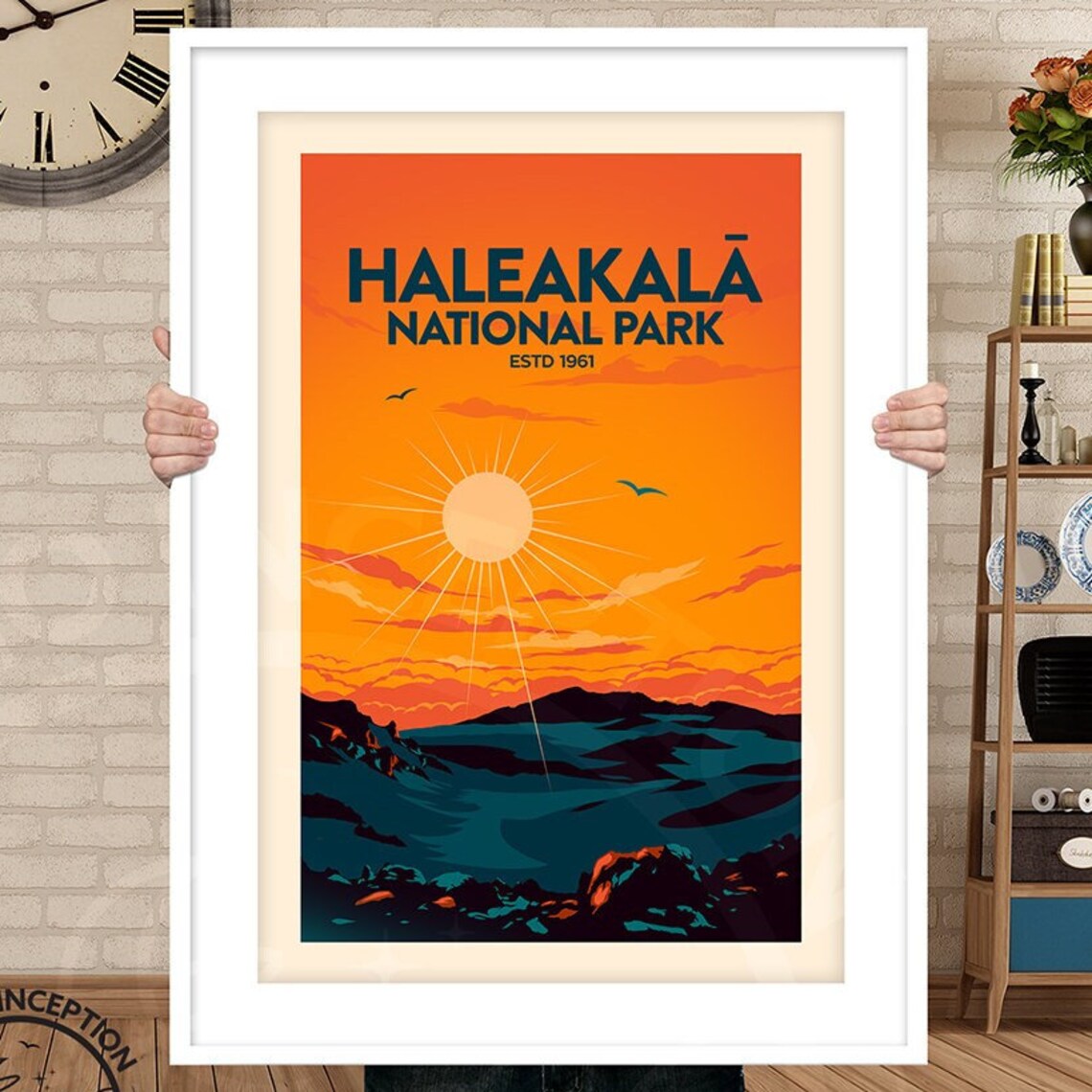 Haleakala National Park Poster, Hawaii Travel Print