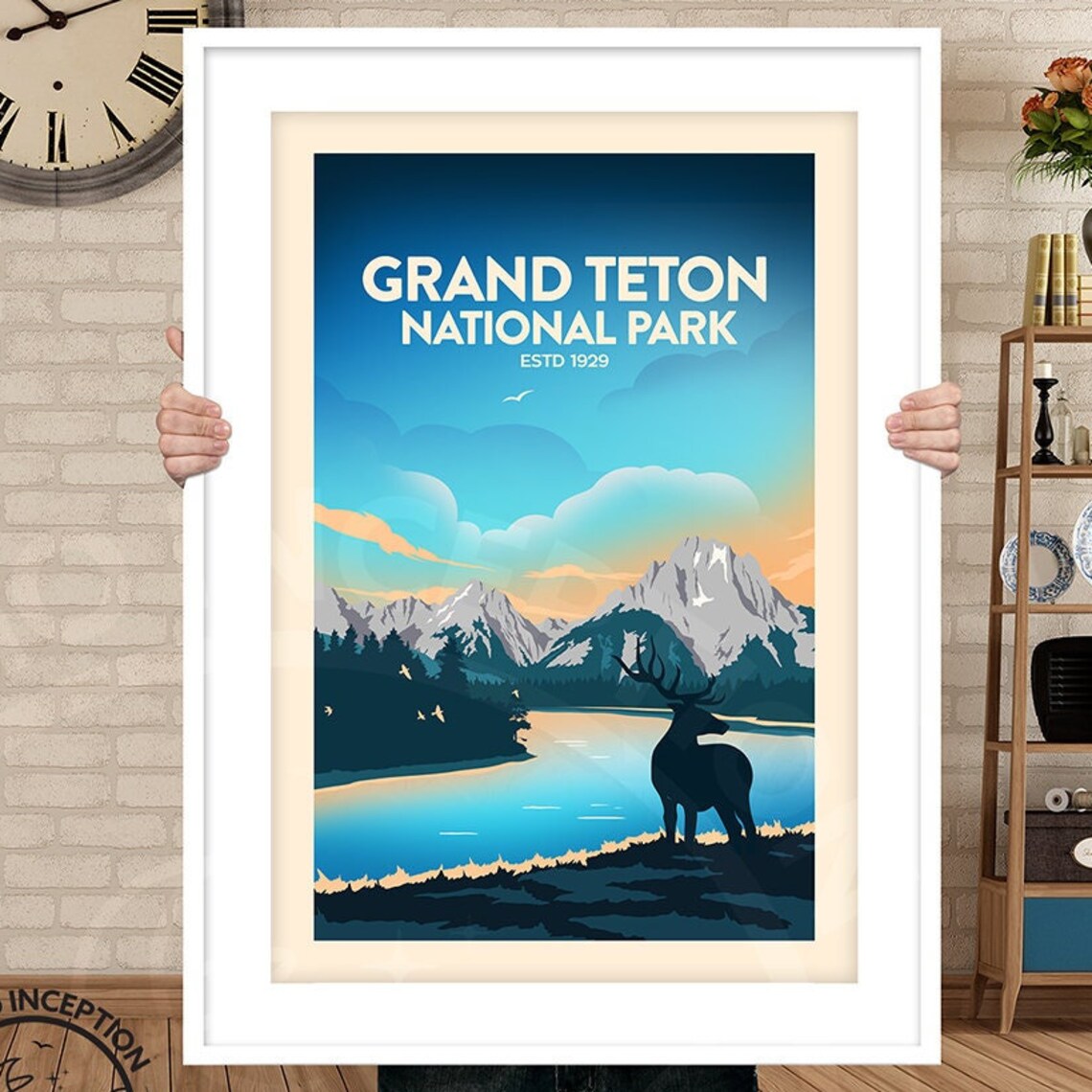 Grand Teton National Park Travel Poster Print