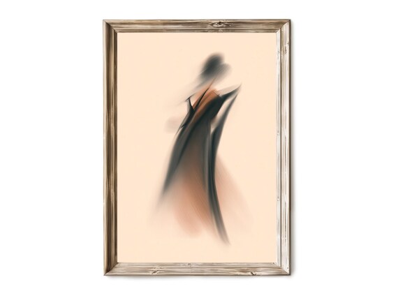 Blurred Figure Abstract Wall Art Modern Minimalist Vertical Print Neutral Artistic Decor 183