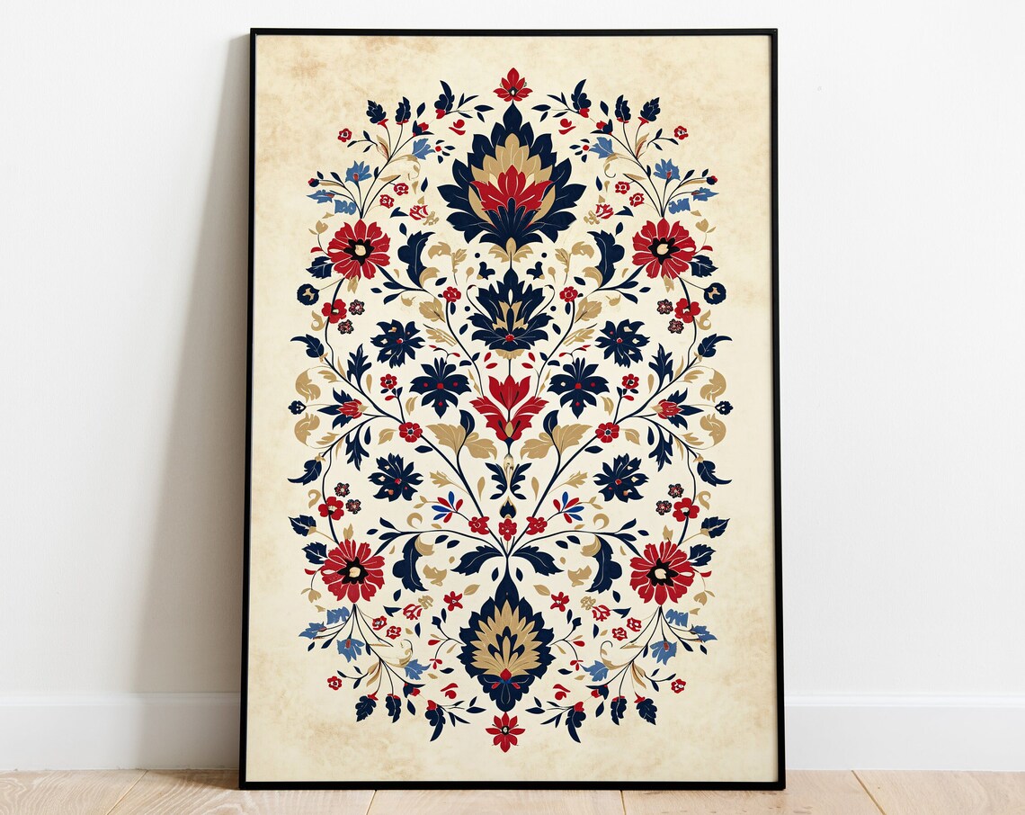 Vintage Indian Floral Palace Motifs Art Print