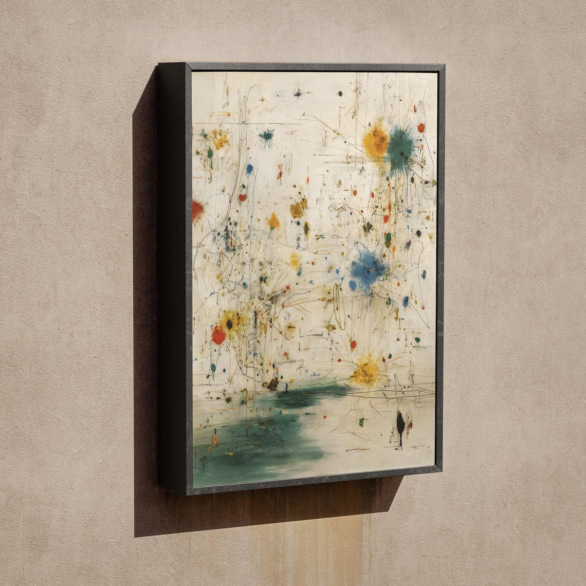 Colorful Abstract Splatter Watercolor Modern Contemporary Poster