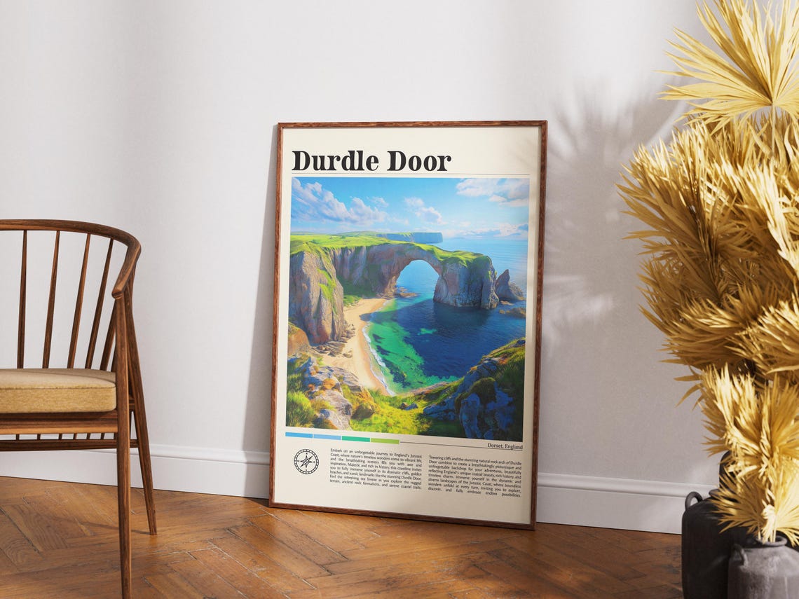 Durdle Door Dorset England Jurassic Coast Limestone Arch Travel Poster - Image 4