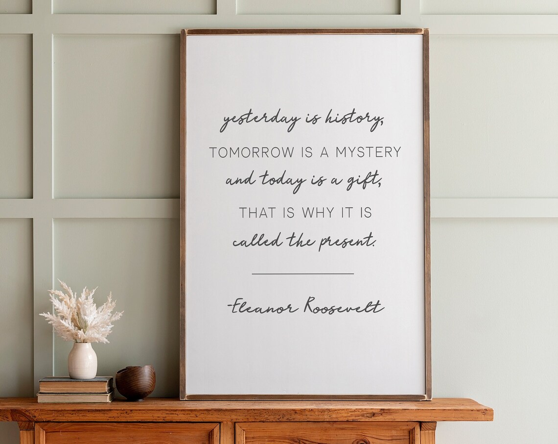 Yesterday Is History Quote by Eleanor Roosevelt Poster