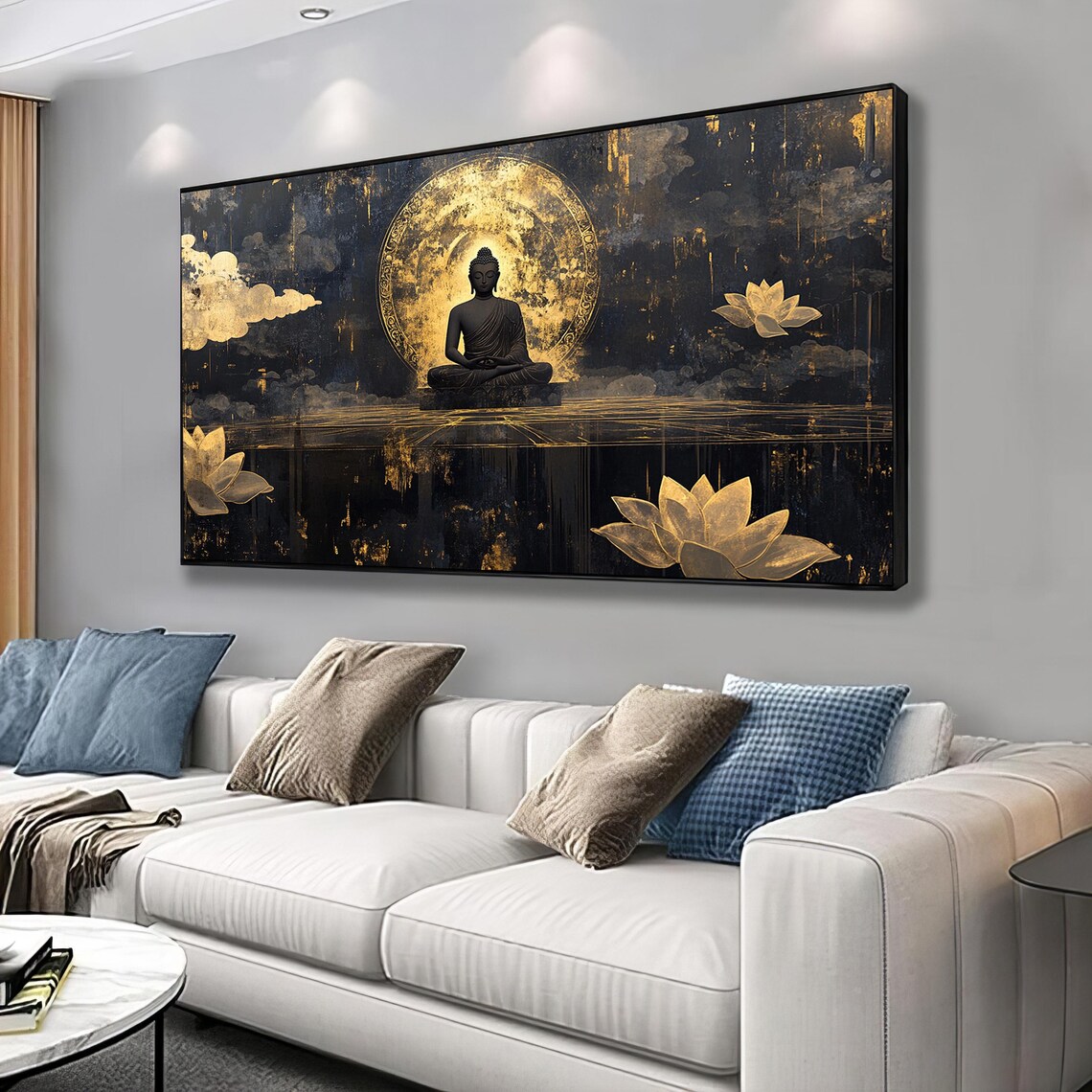 Gold And Black Buddha Luxury Zen Wall Art Print