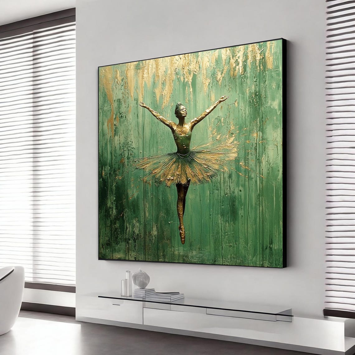 Antique Ballet Painting Girls Room Ballerina Print Vintage Ballet Art Rustic Farmhouse Style Country Art Print Gold Detail Ballet Print