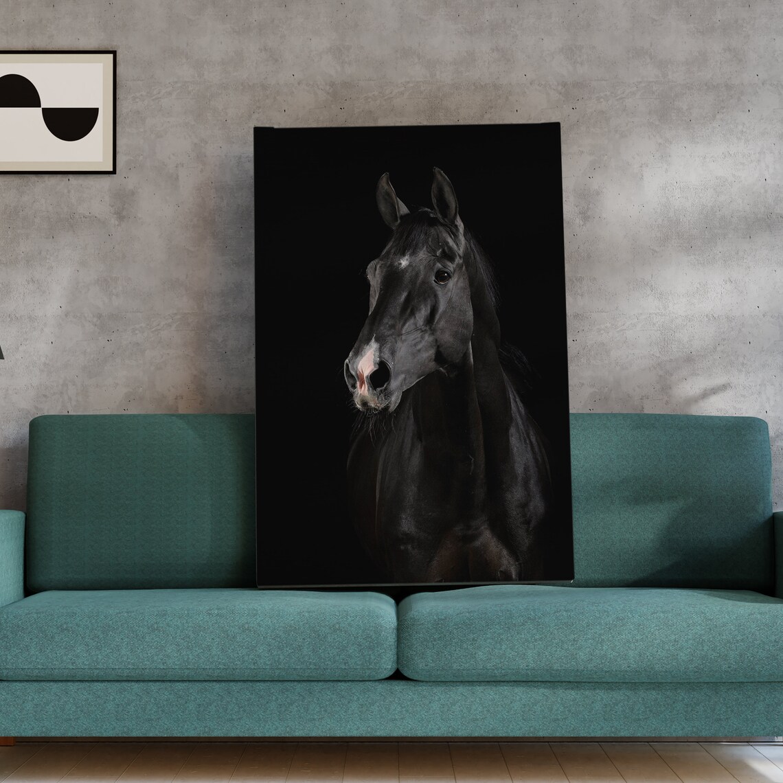 Black Horse Portrait, Equine Animal Wall Art Print