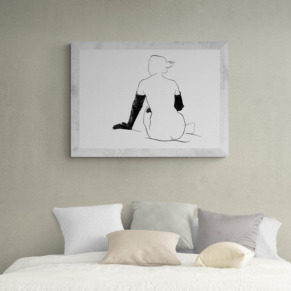 Nude Figure Print Minimalist Line Art Feminine Wall Poster Boho Decor Self Love Bedroom Instant