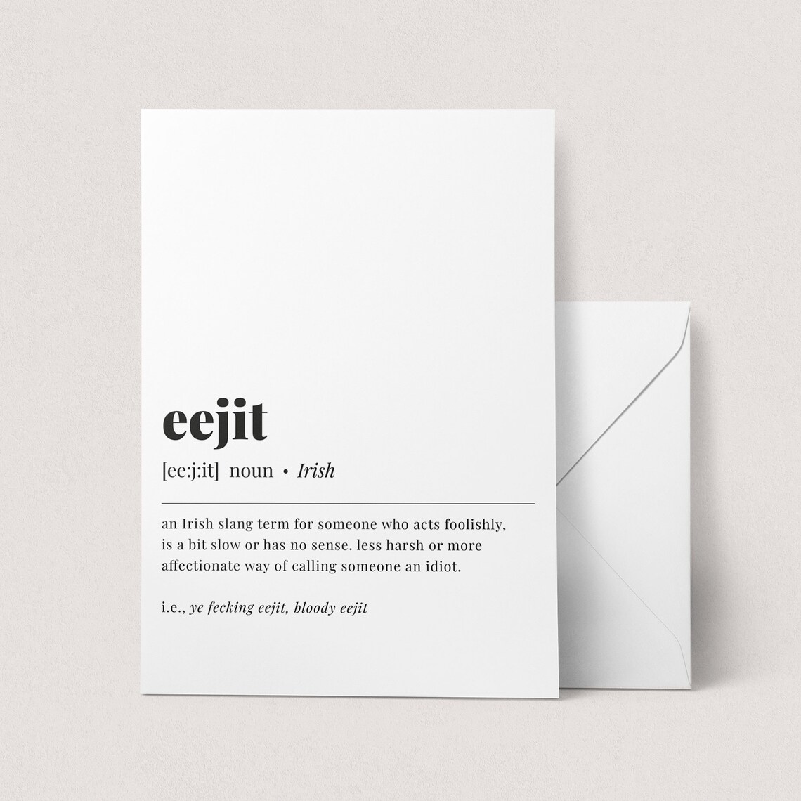 Eejit Definition Irish Slang Funny St. Patricks Day Art Print - Image 2