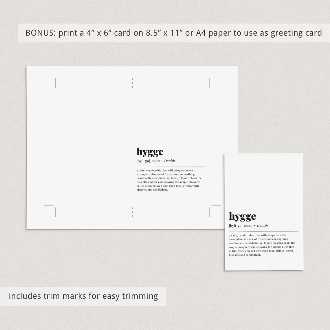 Hygge Definition Print Meaning Of Hygge Poster Scandi Wall Art Hygge Sign Hygge Decor New Home Gift Scandinavian Art Minimalist Hygge Quote - Image 2