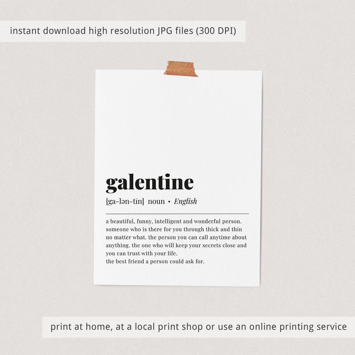 Galentine Definition Art Print, Friendship Poster - Image 4