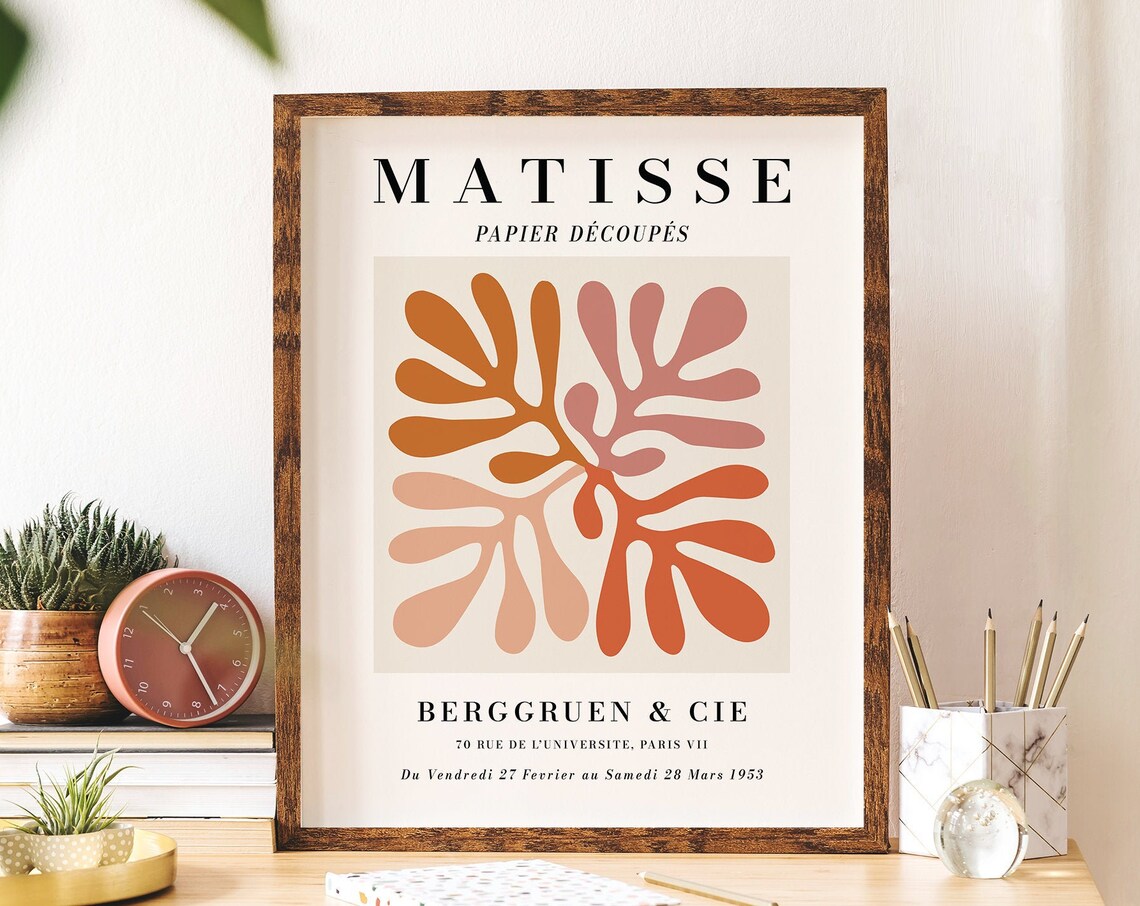 Matisse Papier Decoupes 1953 Terracotta Leaf Exhibition Poster