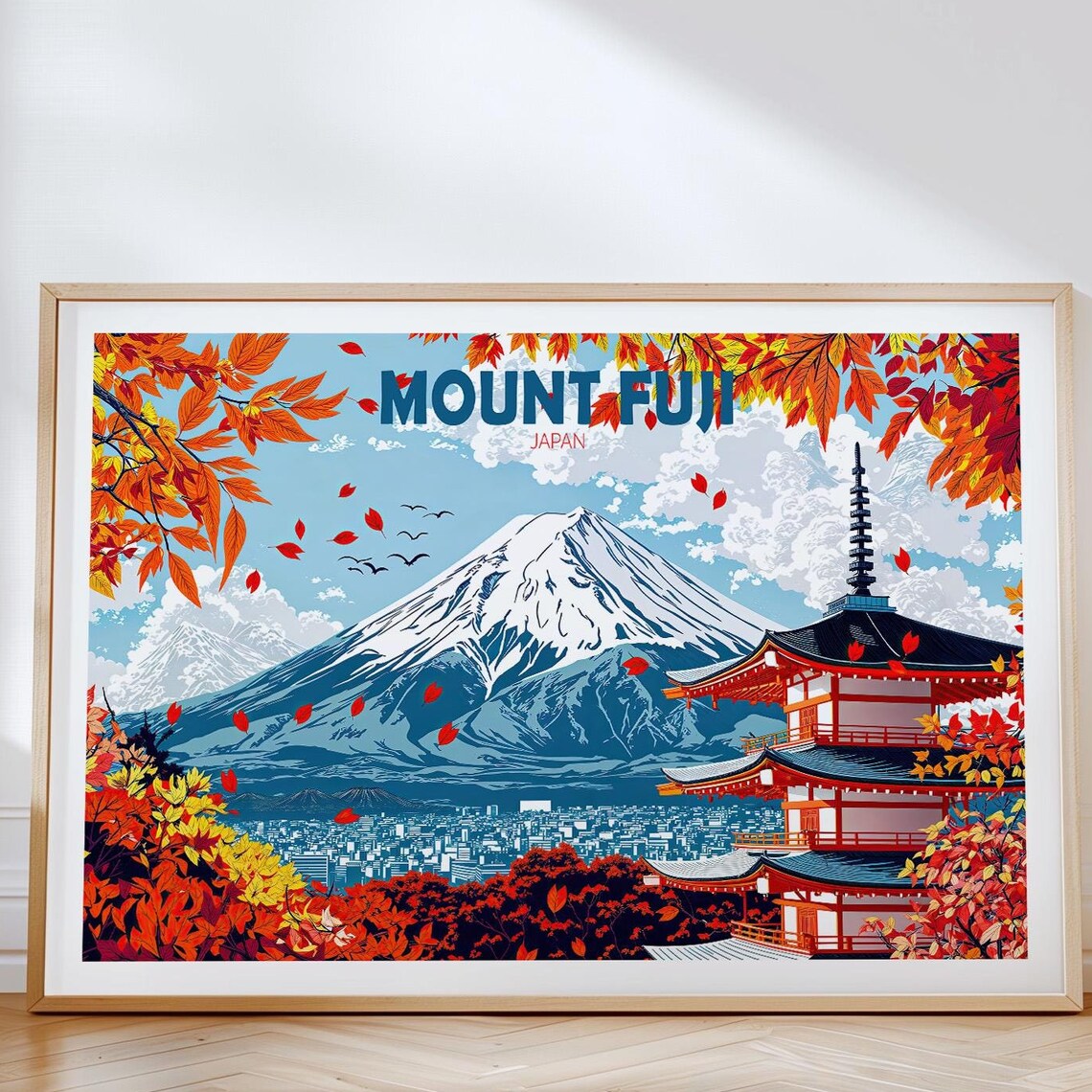 Mount Fuji Japan Travel Poster Mount Fuji Travel Wall Art Japan Travel Wall Art Print Birthday Present Personalised Gifts