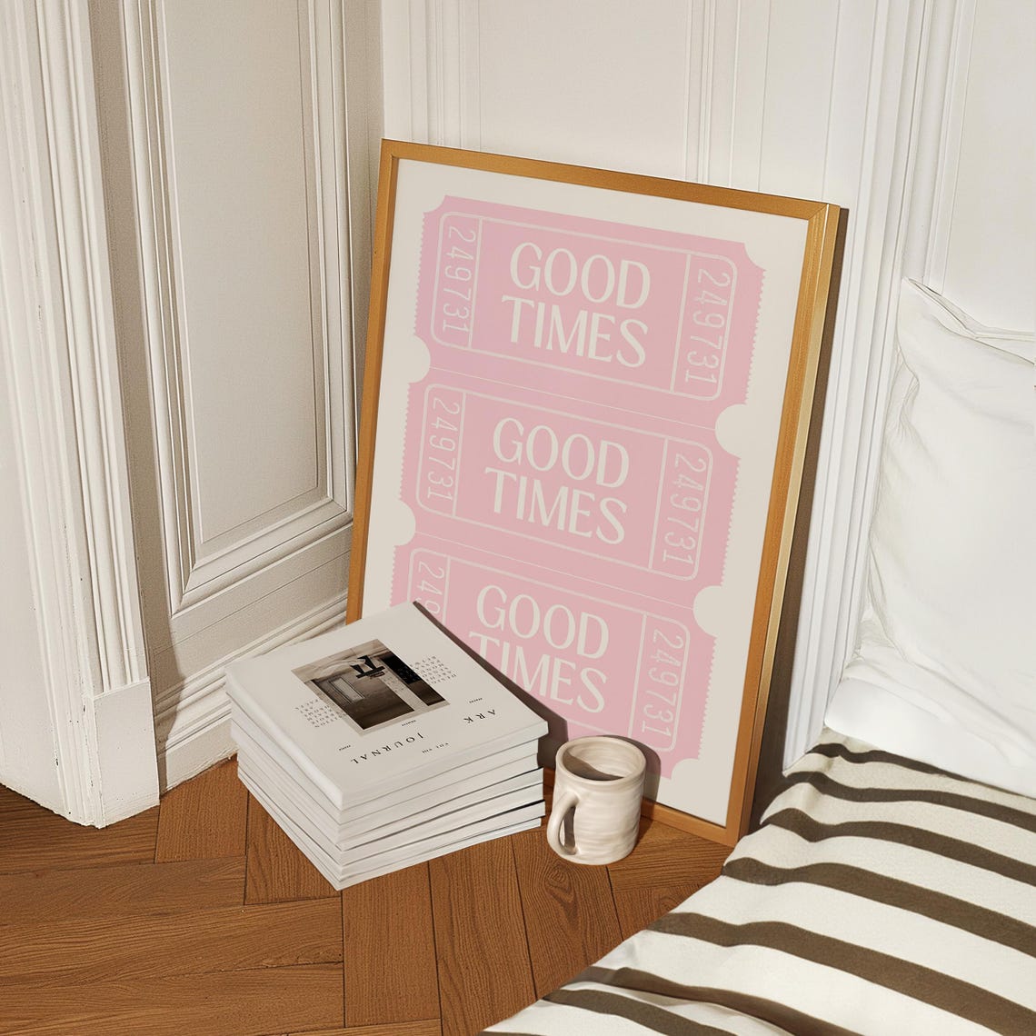 Good Times Pink Tickets Trio Retro Girly Pop Wall Decor Poster
