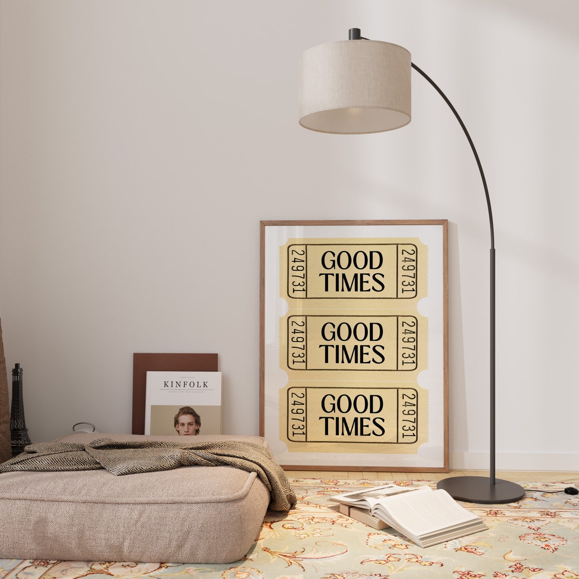 Good Times Three Vintage Ticket Stubs Stacked Retro Wall Poster - Image 3