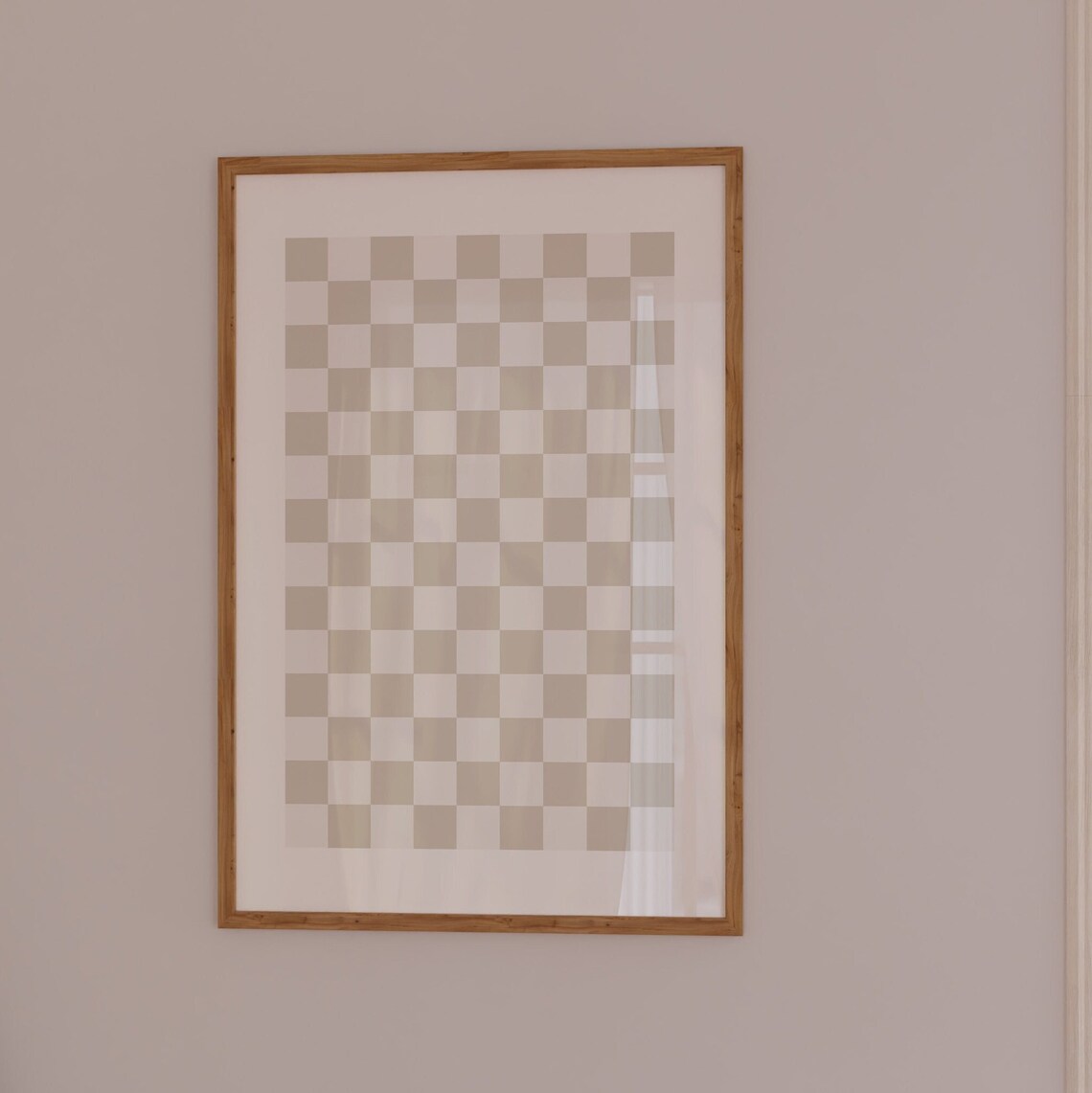 Checkered Trendy Neutral Boho Retro Poster - Image 3