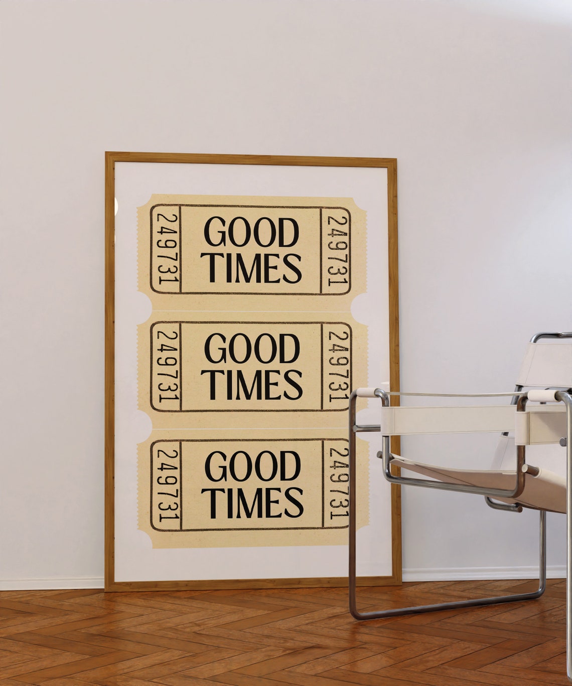 Good Times Three Vintage Ticket Stubs Stacked Retro Wall Poster - Image 2